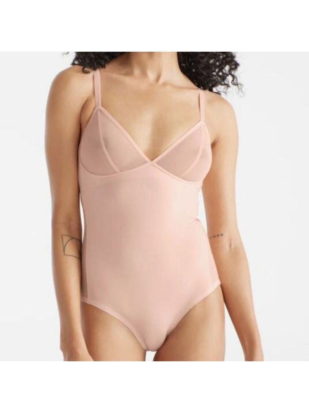 Knix Mesh Deep V Adjustable Beige Bodysuit Size XS++ (30 F/G)